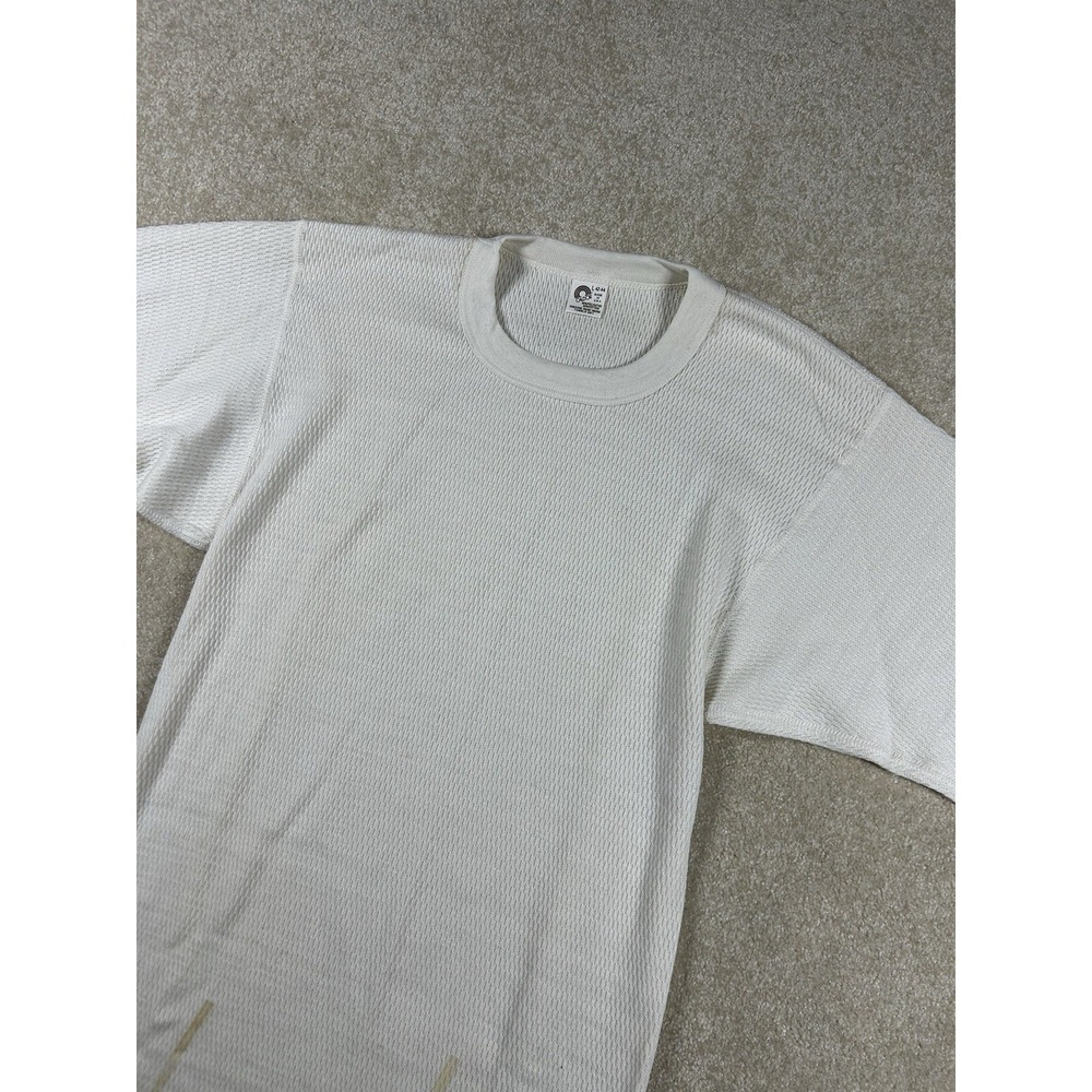 Vintage CALDOR (Circa 97) Thermal Shirt Mens Large White Long Sleeve Long John